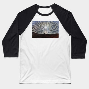 White Peacock Illustration Baseball T-Shirt